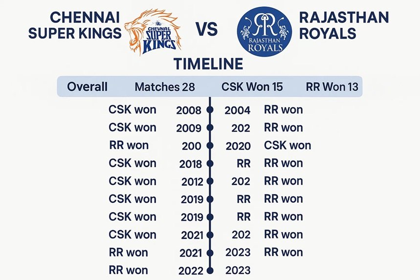 chennai super kings vs rajasthan royals timeline