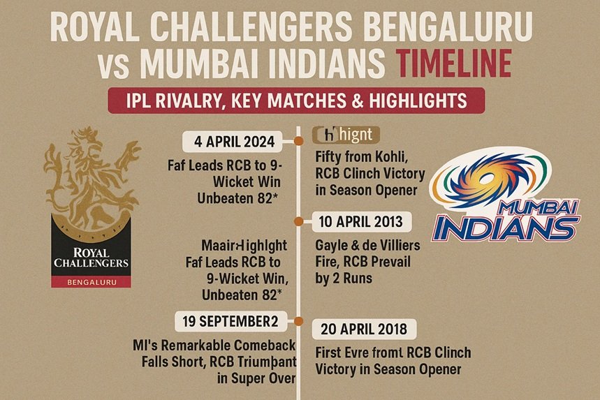 royal challengers bengaluru vs mumbai indians timeline