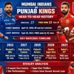 mumbai indians vs punjab kings timeline