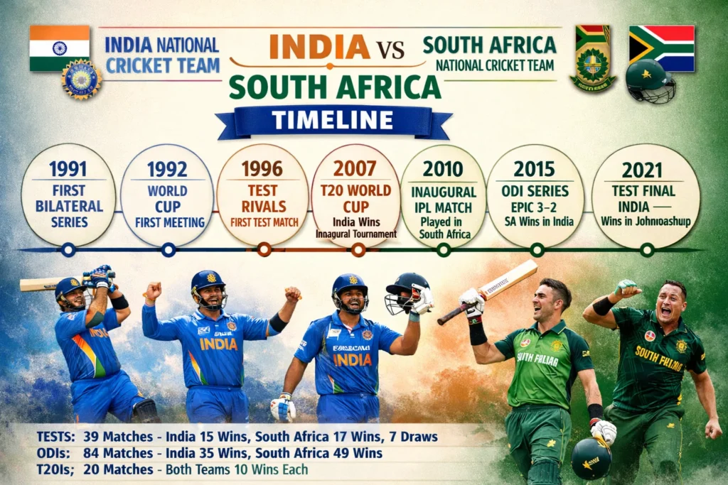 india national cricket team vs south africa national cricket team timeline